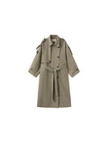 100% Cotton Oversized Mid-Length Raglan Sleeve Trench Coat