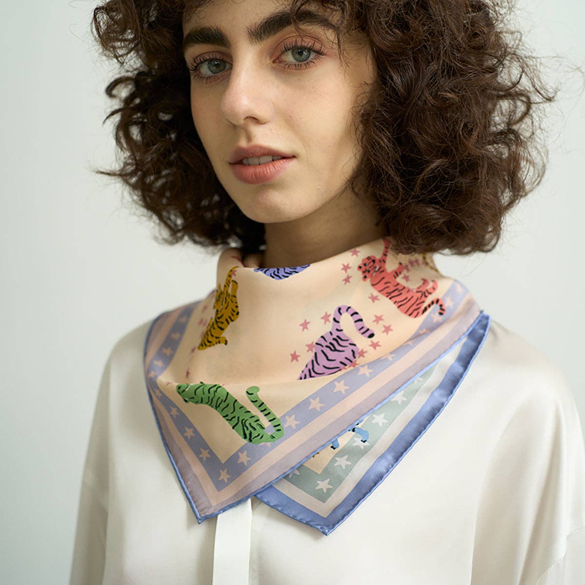 Neon Tigers Silk Bandana Kerchief