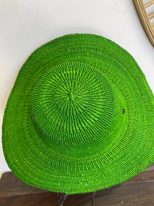 African Straw Sun Hat, Solid color