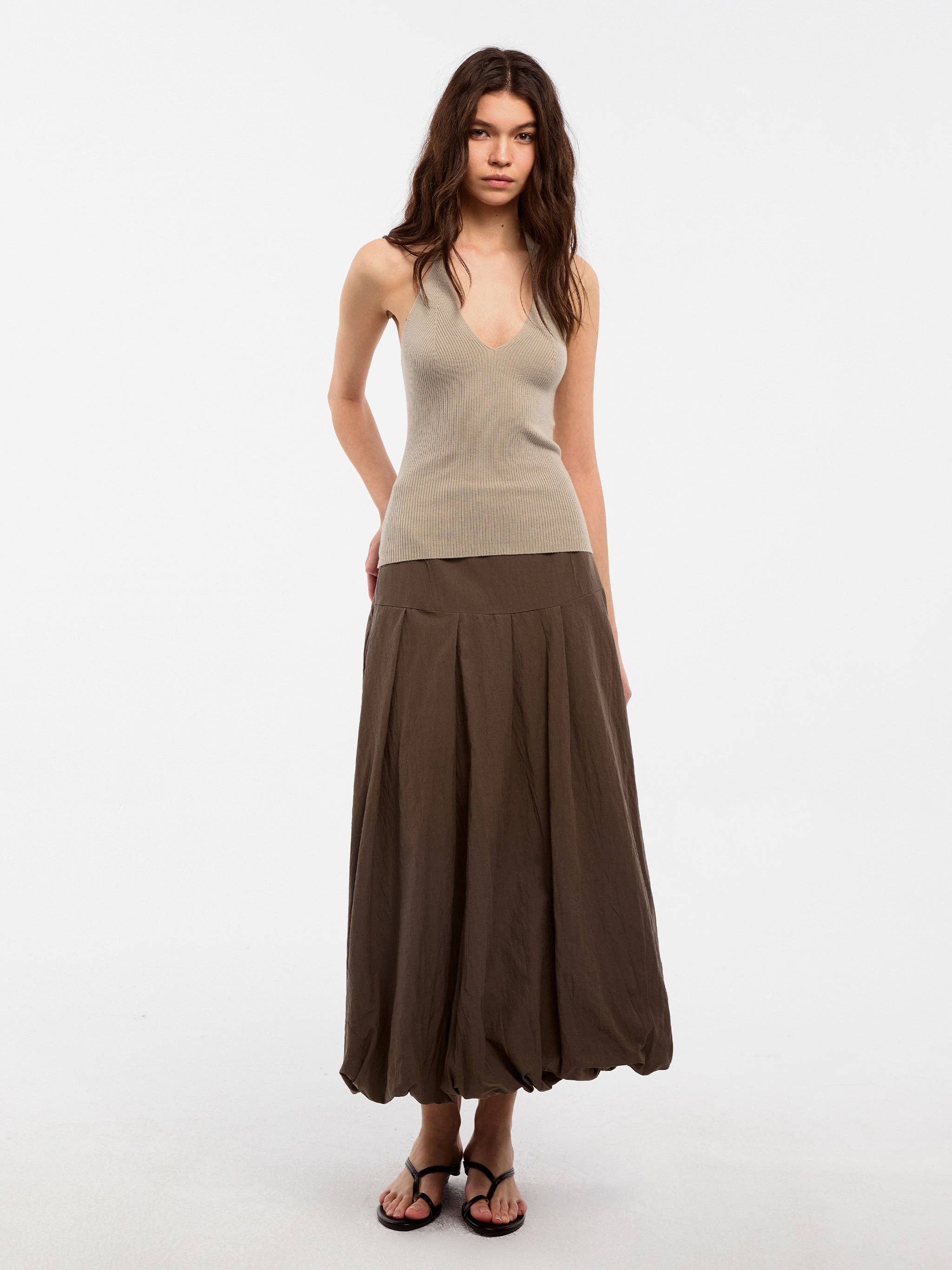 CUBIC Wool Blend Knit Halter Neck Top