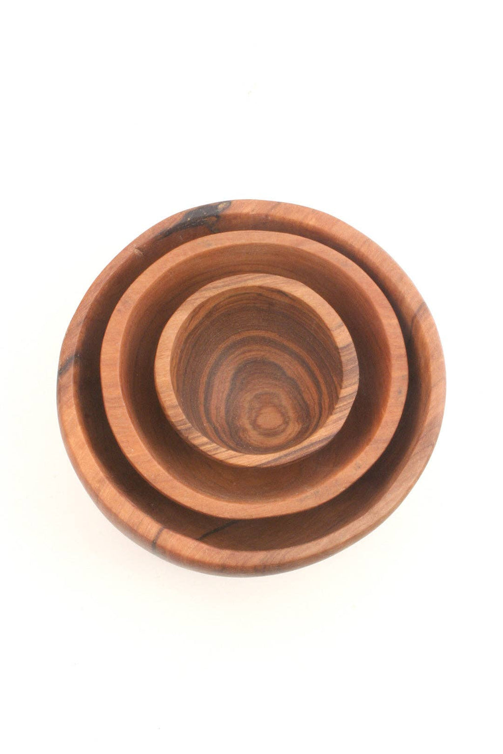 Set of 3 Wild Olive Wood Condiment Bowls