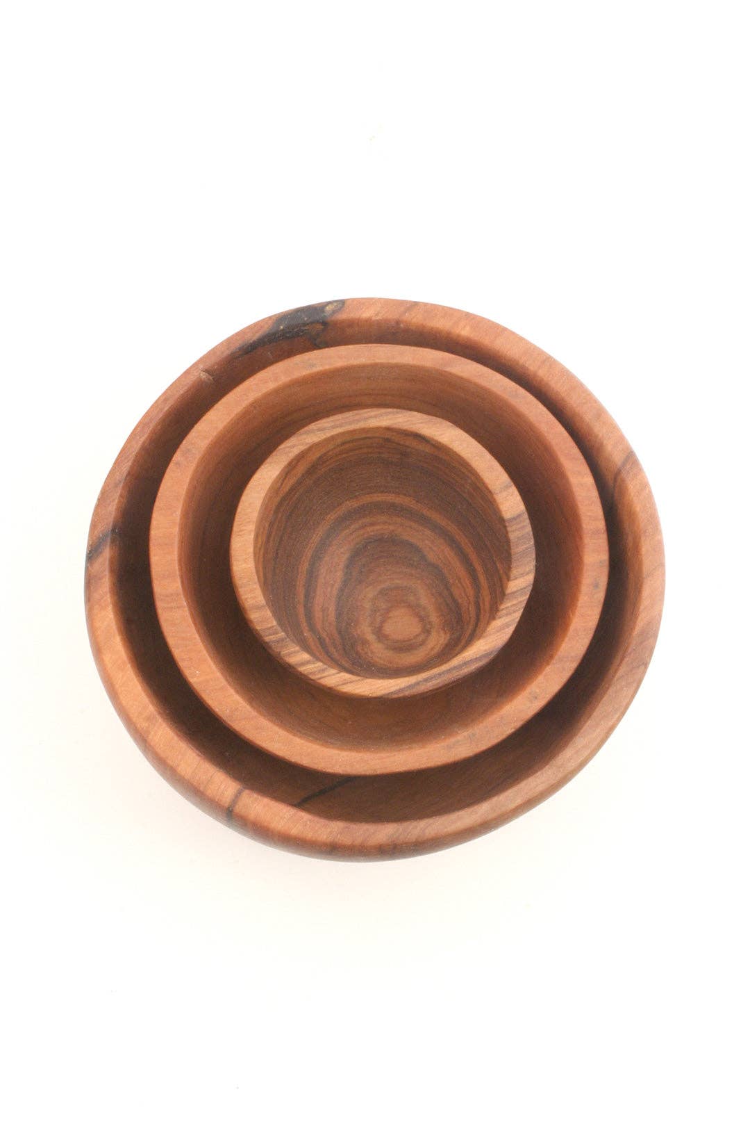 Set of 3 Wild Olive Wood Condiment Bowls