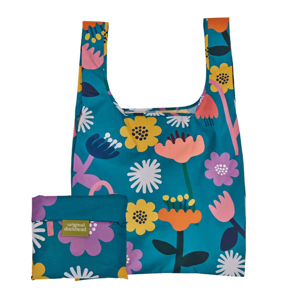 Bloom Blue Flower Print Eco-Friendly Foldable Shopping Bag