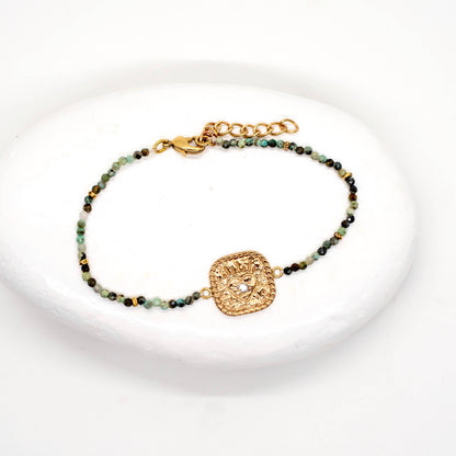 Brass & Stone Enchanted Heart Bracelet