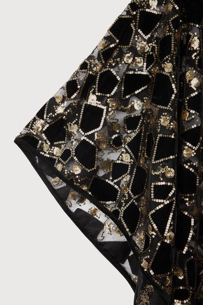 Velvet Winter Sequin Capelet