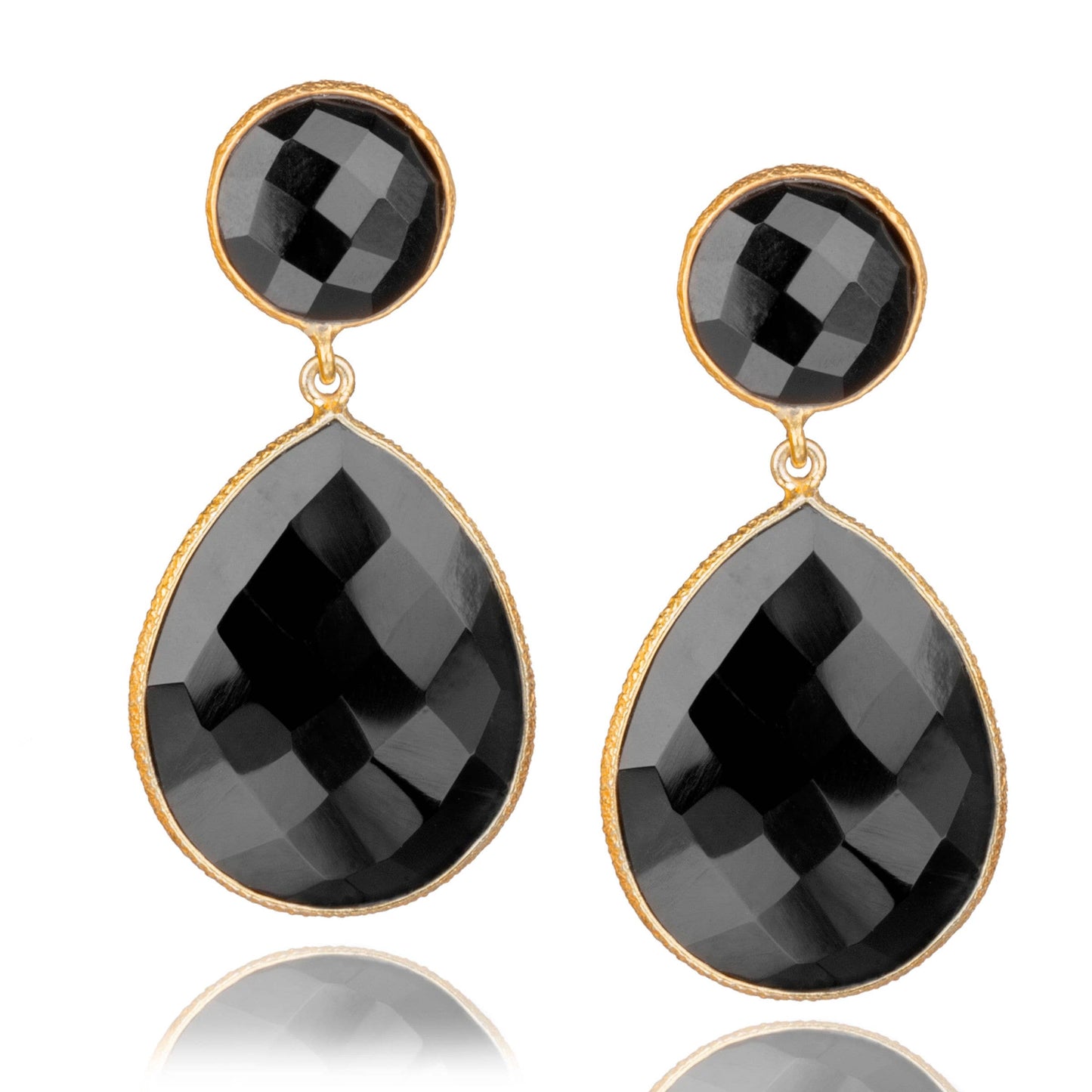 Double Drop Genuine Gemstone Earrings