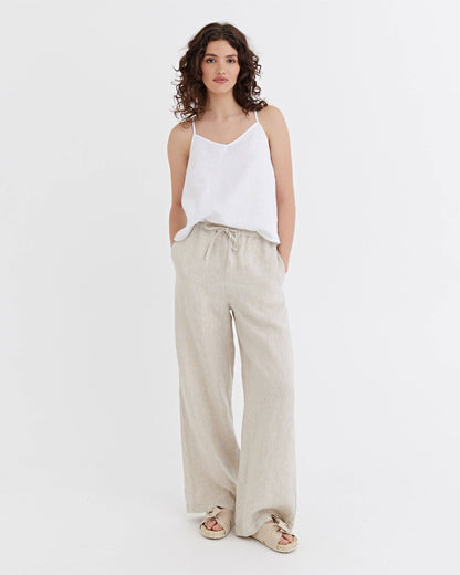 Linen Pants PEMBA in Natural melange