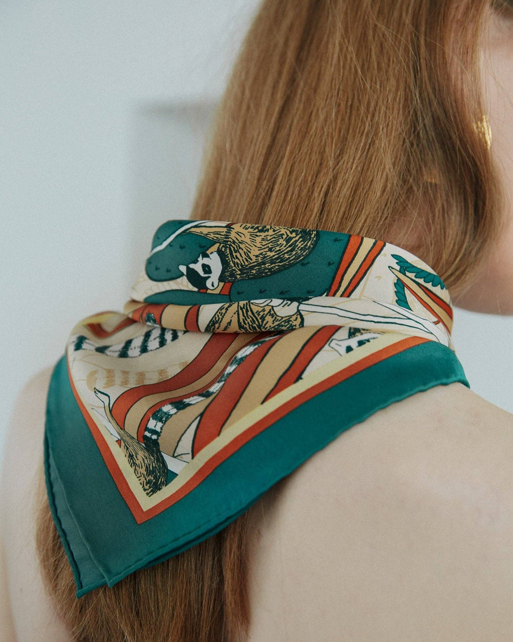 "Madagascar" Silk Bandana - Green