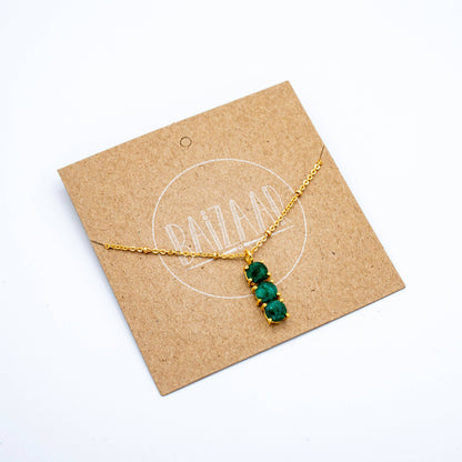 Triple Stone Prong Necklace