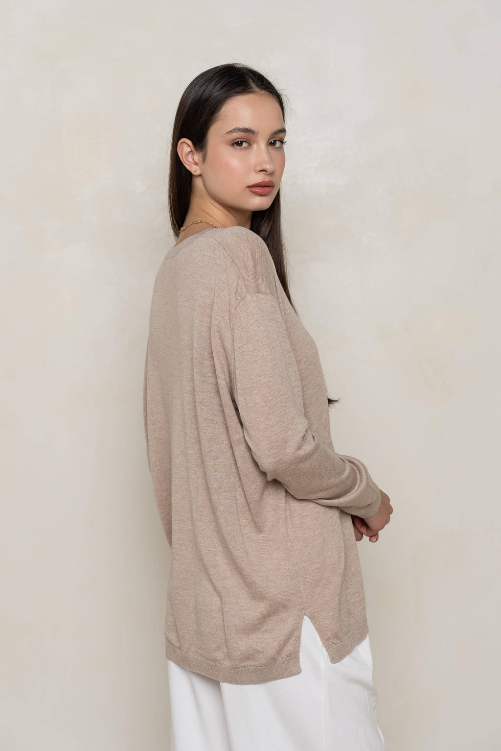 Silk & Cashmere Oversized Crew  Sweater
