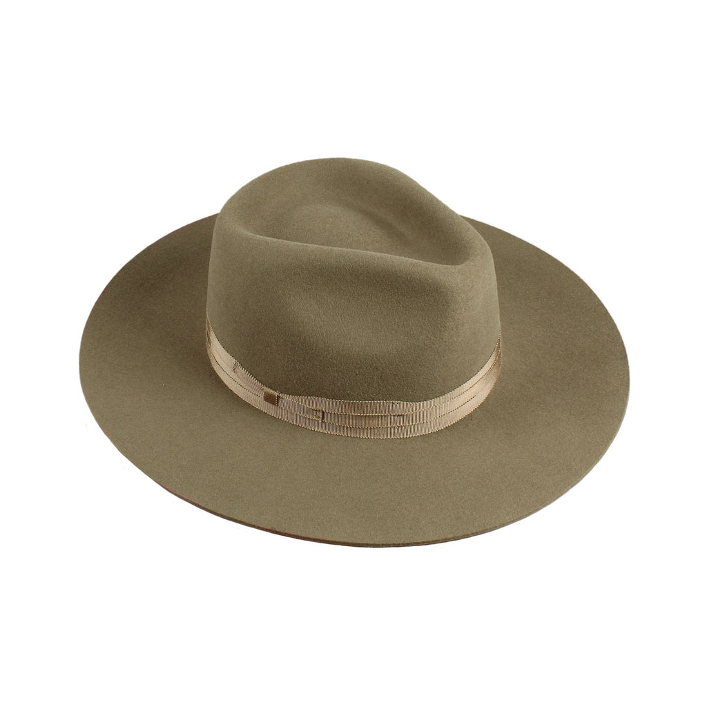 Western Flat Brim Wool Stiff Fedora