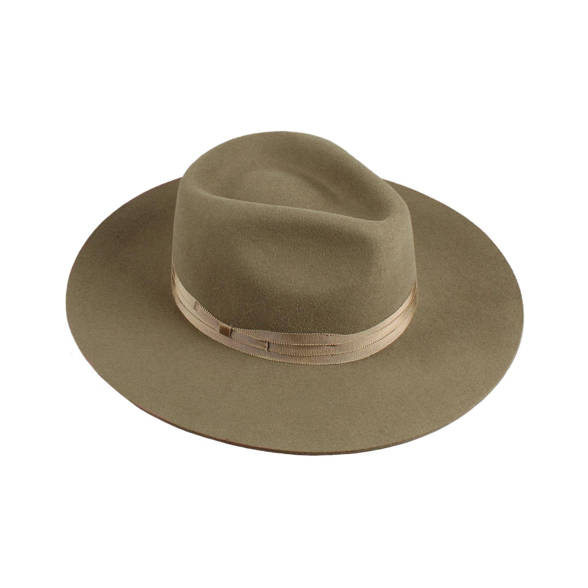 Western Flat Brim Wool Stiff Fedora