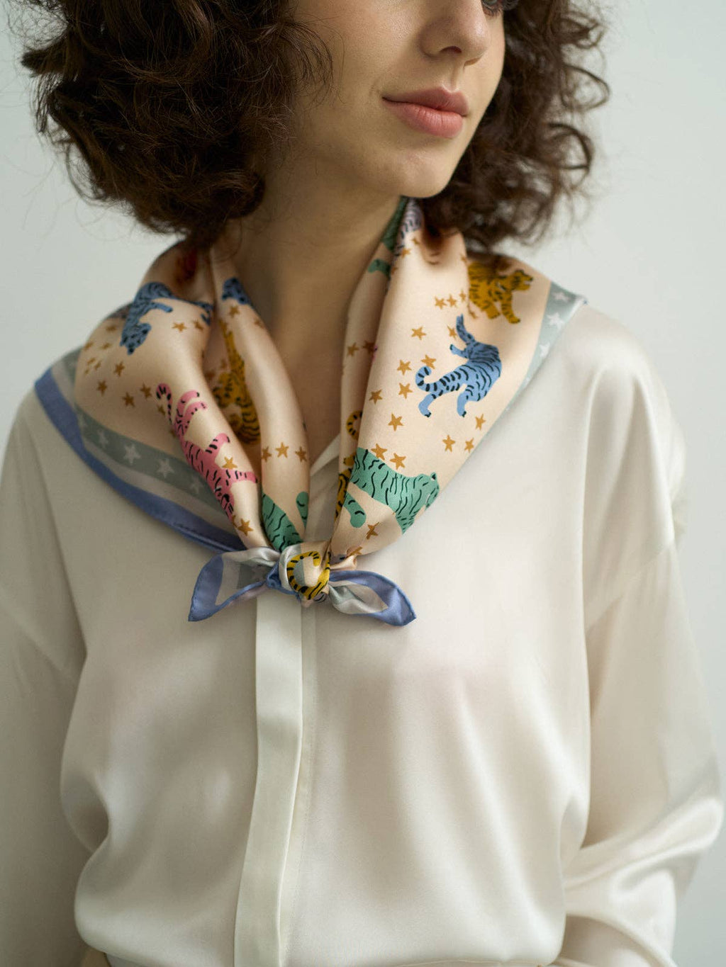 Neon Tigers Silk Bandana Kerchief