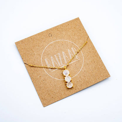Triple Stone Prong Necklace