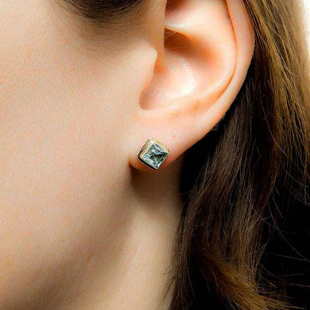 Blue Topaz Biru Studs