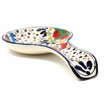 Encantada Handmade Pottery Spoon Rest, Navy