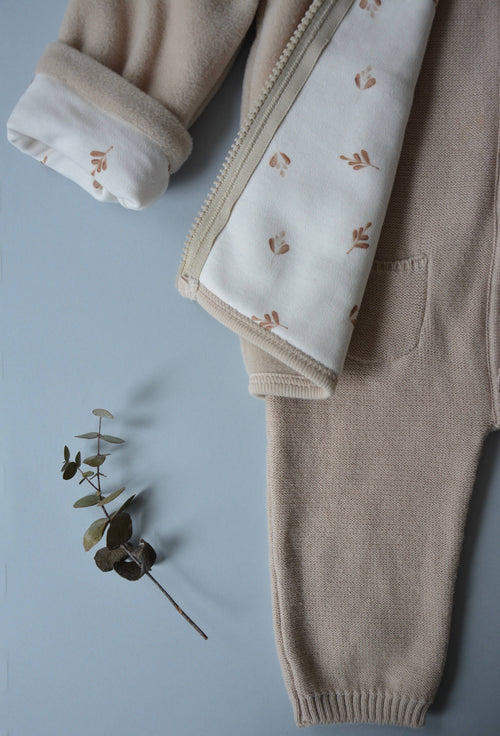 Beige Knit Jumpsuit