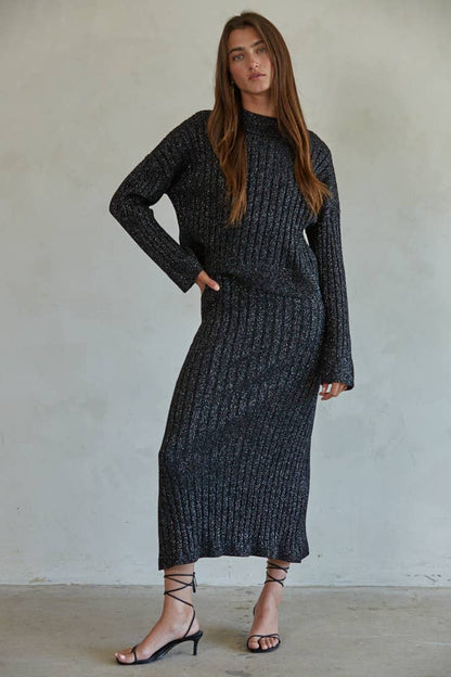 Ribbed Mock Neck Pullover