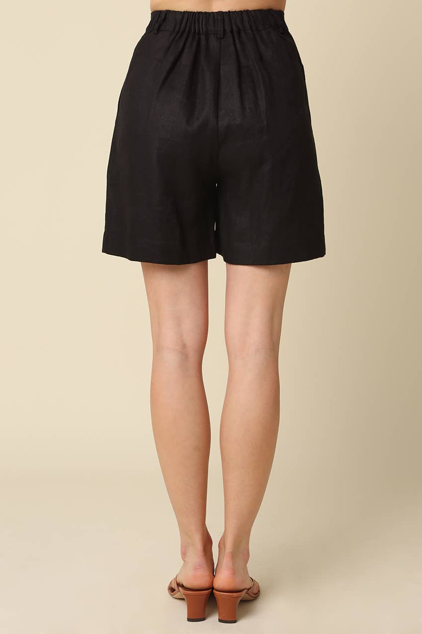 Lami Essential Flow Linen Shorts: Lt Khaki / L