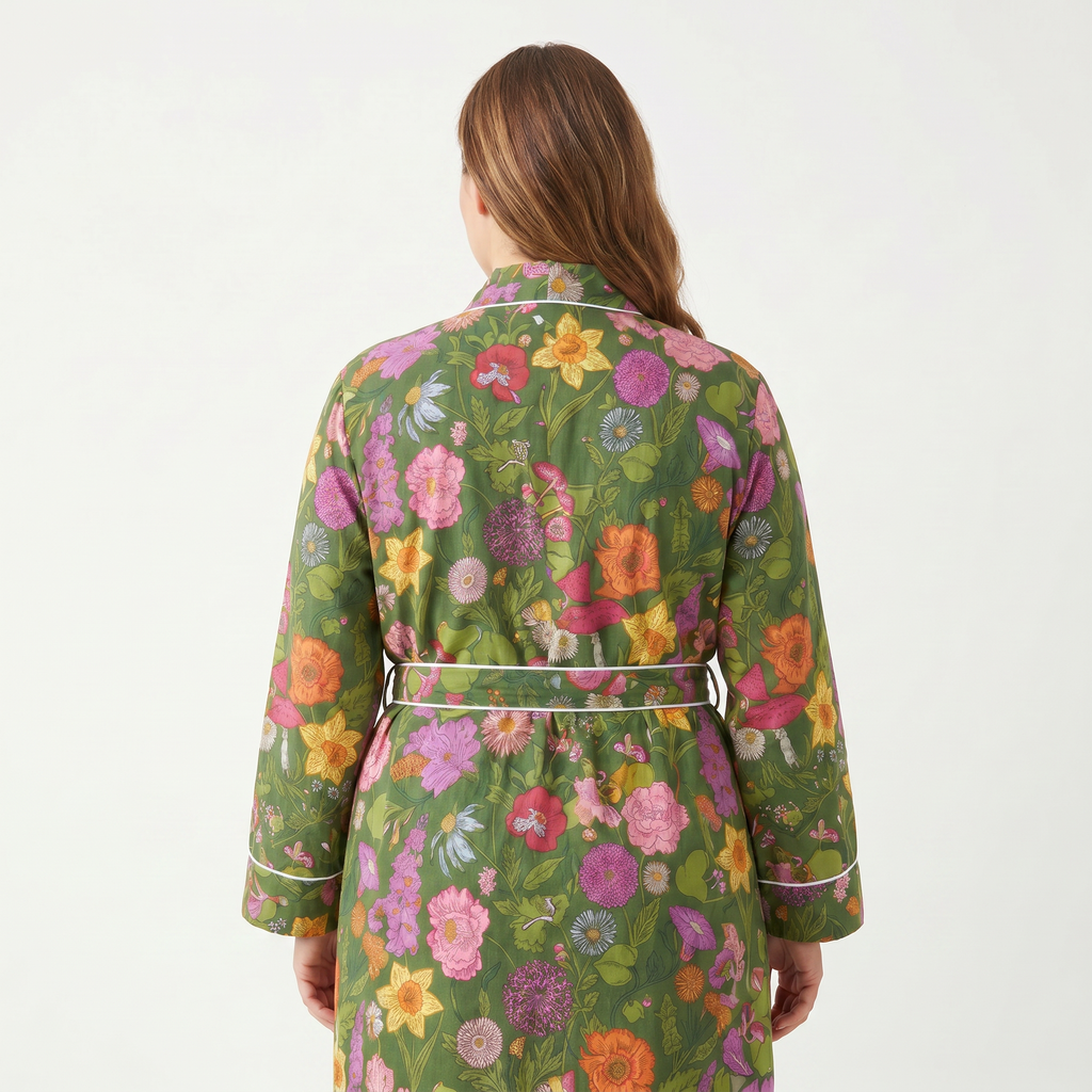 Mystical Green Cotton Robe