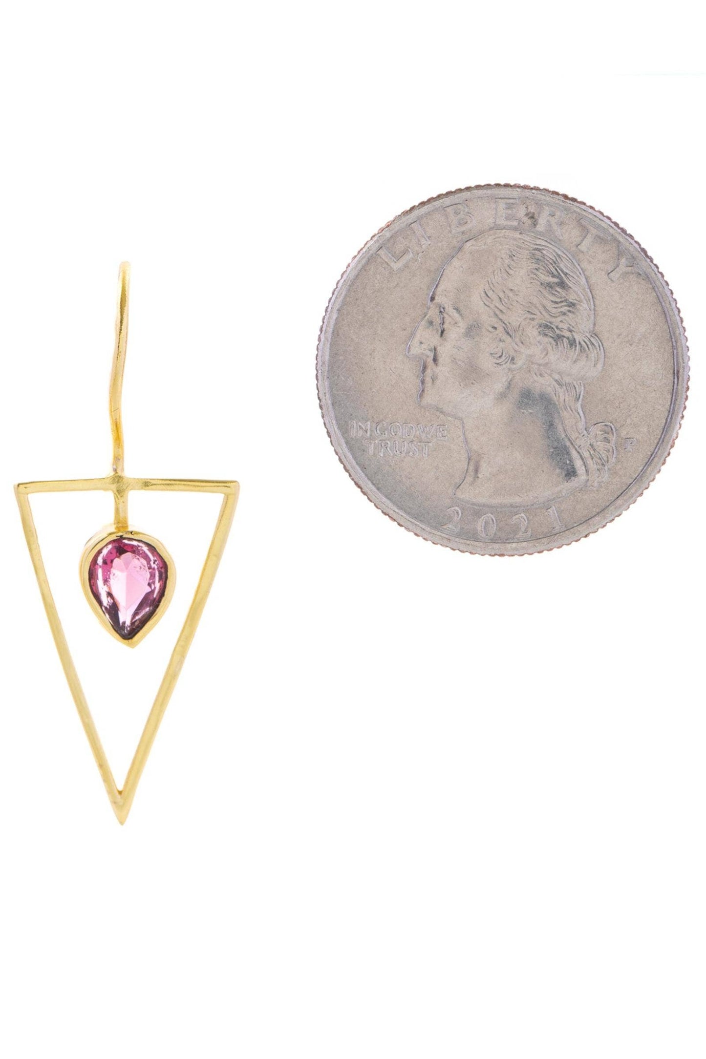 Triangle Open Frame Gemstone Earrings