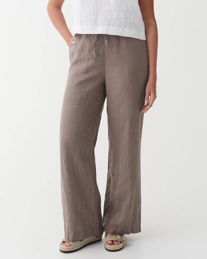 Linen Pants PEMBA in Deep taupe