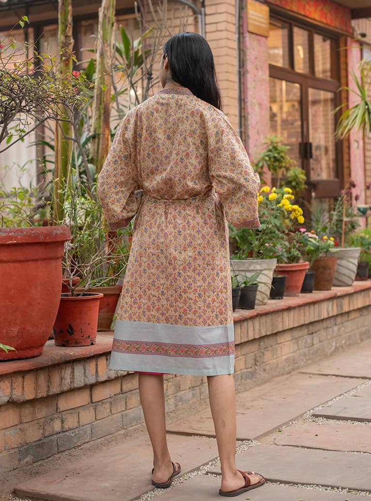 Eden Beige Lightweight Cotton Kimono for Women