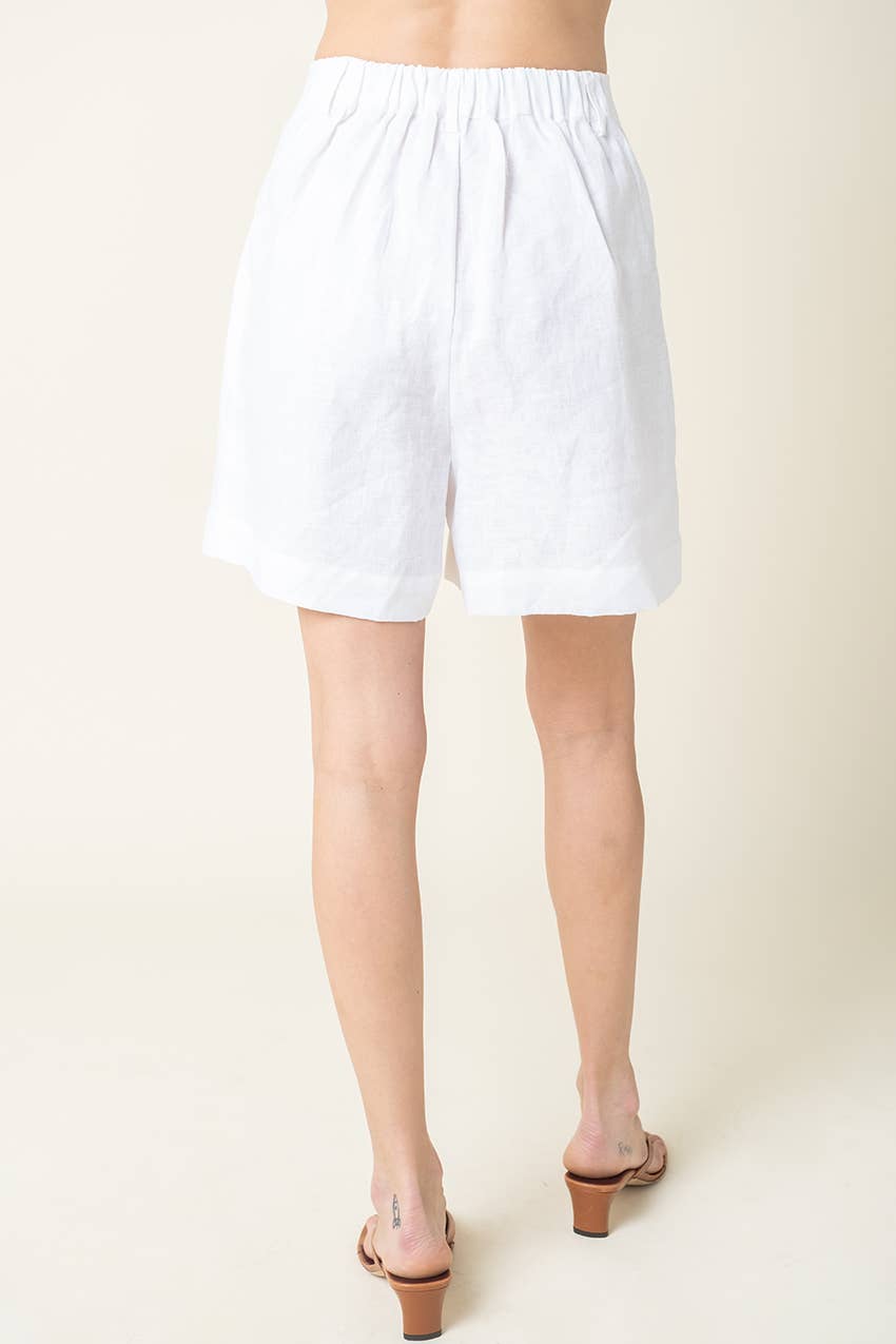 Lami Essential Flow Linen Shorts: Lt Khaki / S