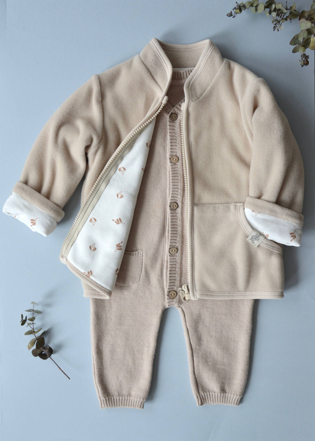 Beige Knit Jumpsuit