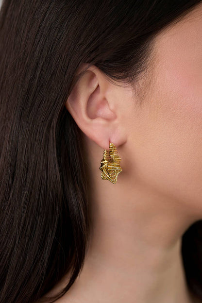 Geometric Twist Hoop Earrings