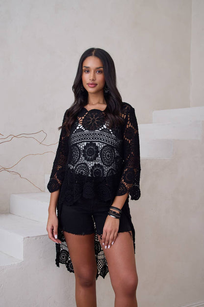 High Low Crochet Cover Up