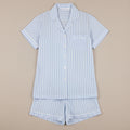 Kensington Stripe-Blue Short Sleeve Shorty Pajamas