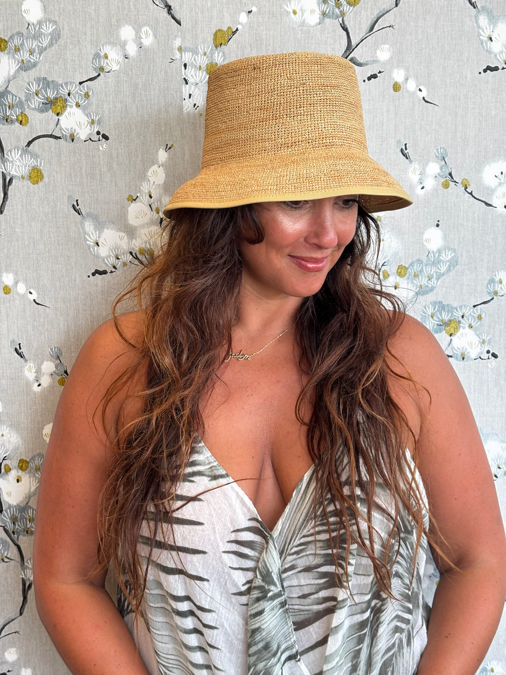 Raffia Crochet Gambler Bucket Hat