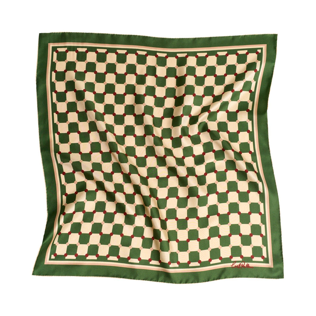 "Checkerboard" Silk Bandana Scarf