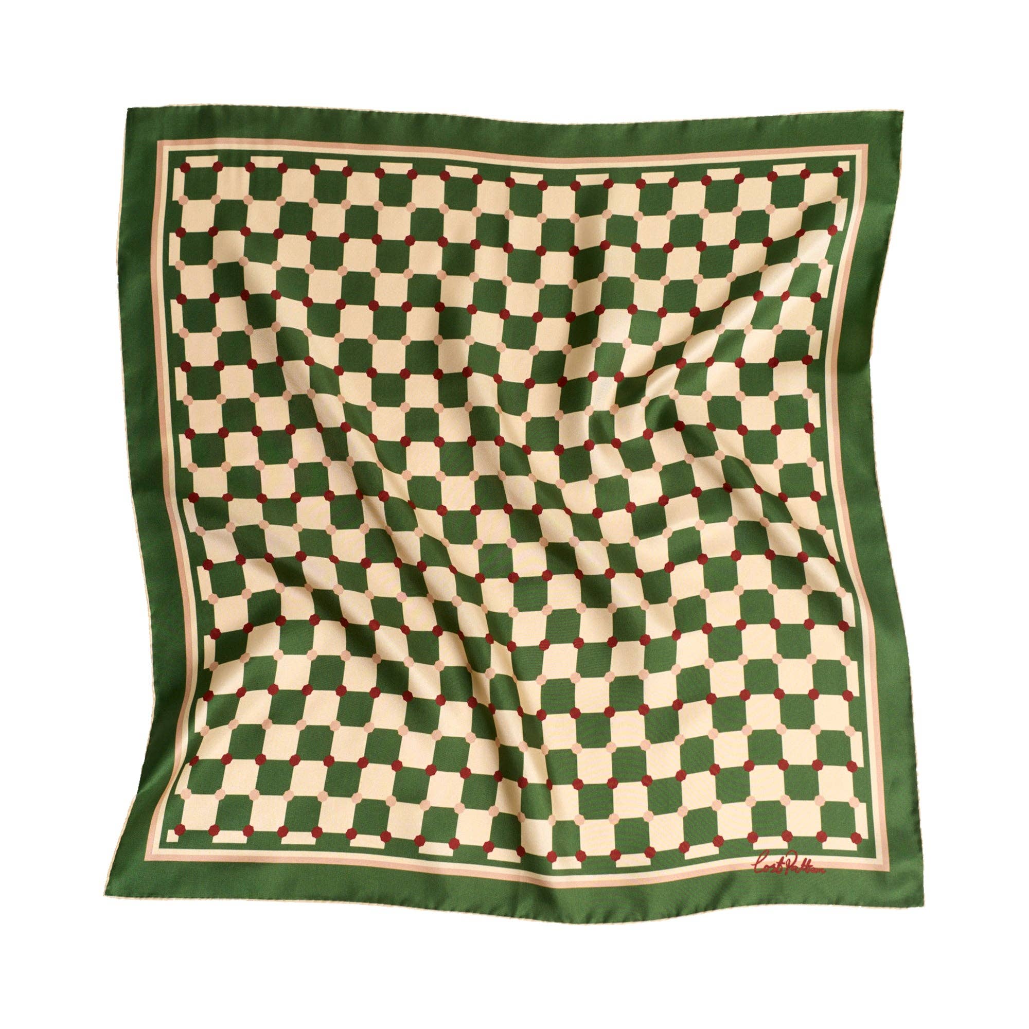 "Checkerboard" Silk Bandana Scarf