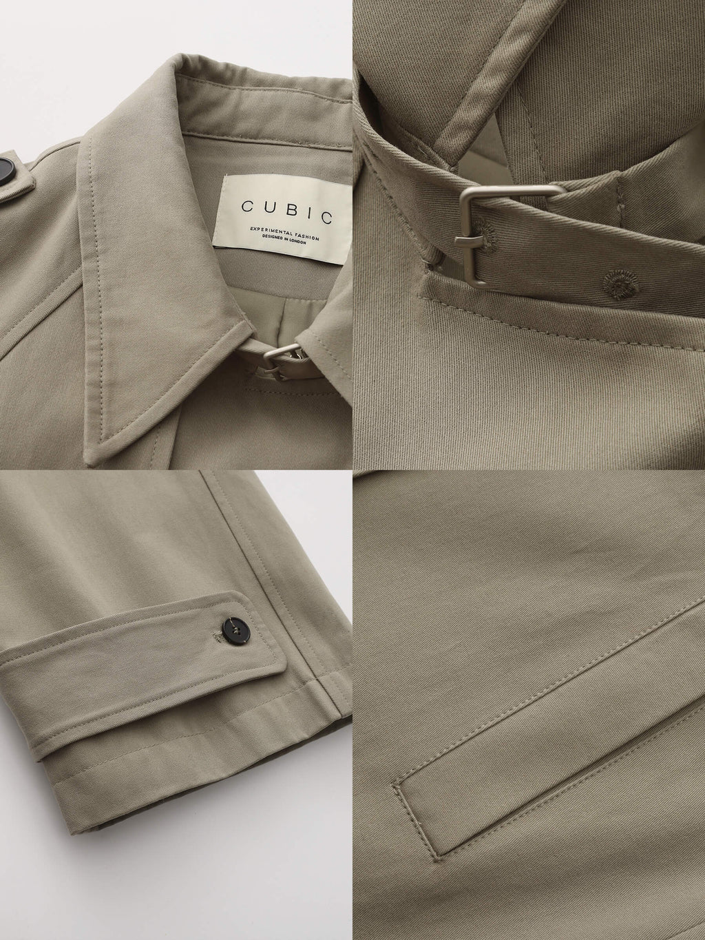 100% Cotton Oversized Mid-Length Raglan Sleeve Trench Coat