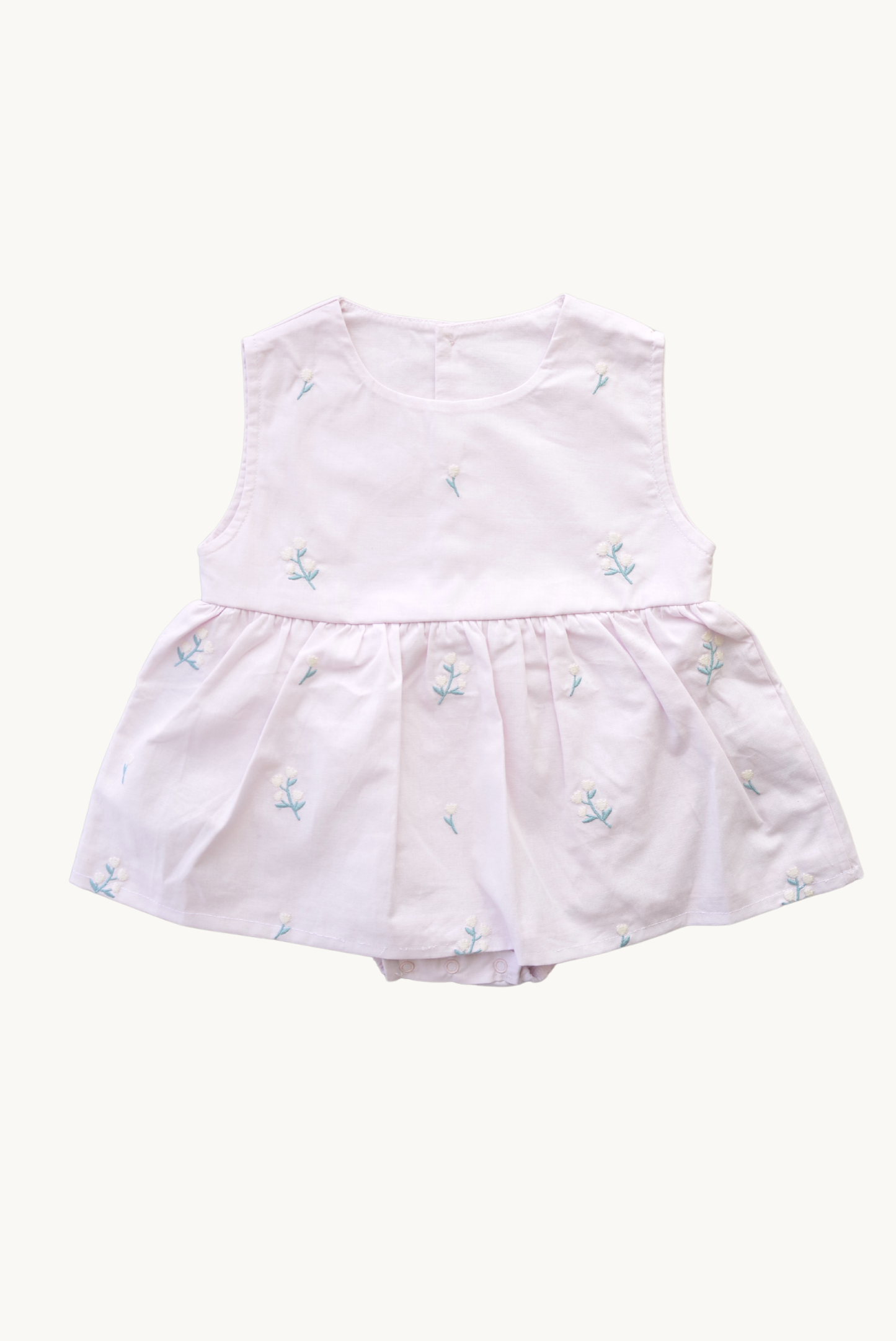 Baby Flower Embroidered Romper 100% Cotton OEKO-TEX