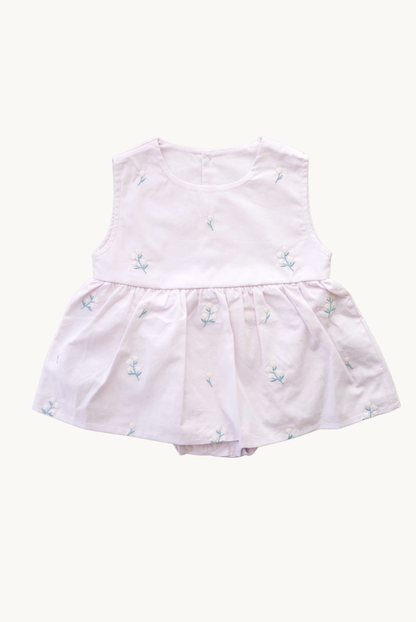 Baby Flower Embroidered Romper 100% Cotton OEKO-TEX