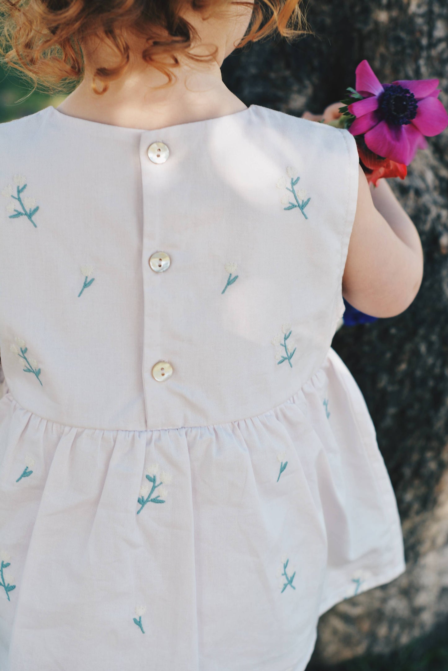 Baby Flower Embroidered Romper 100% Cotton OEKO-TEX