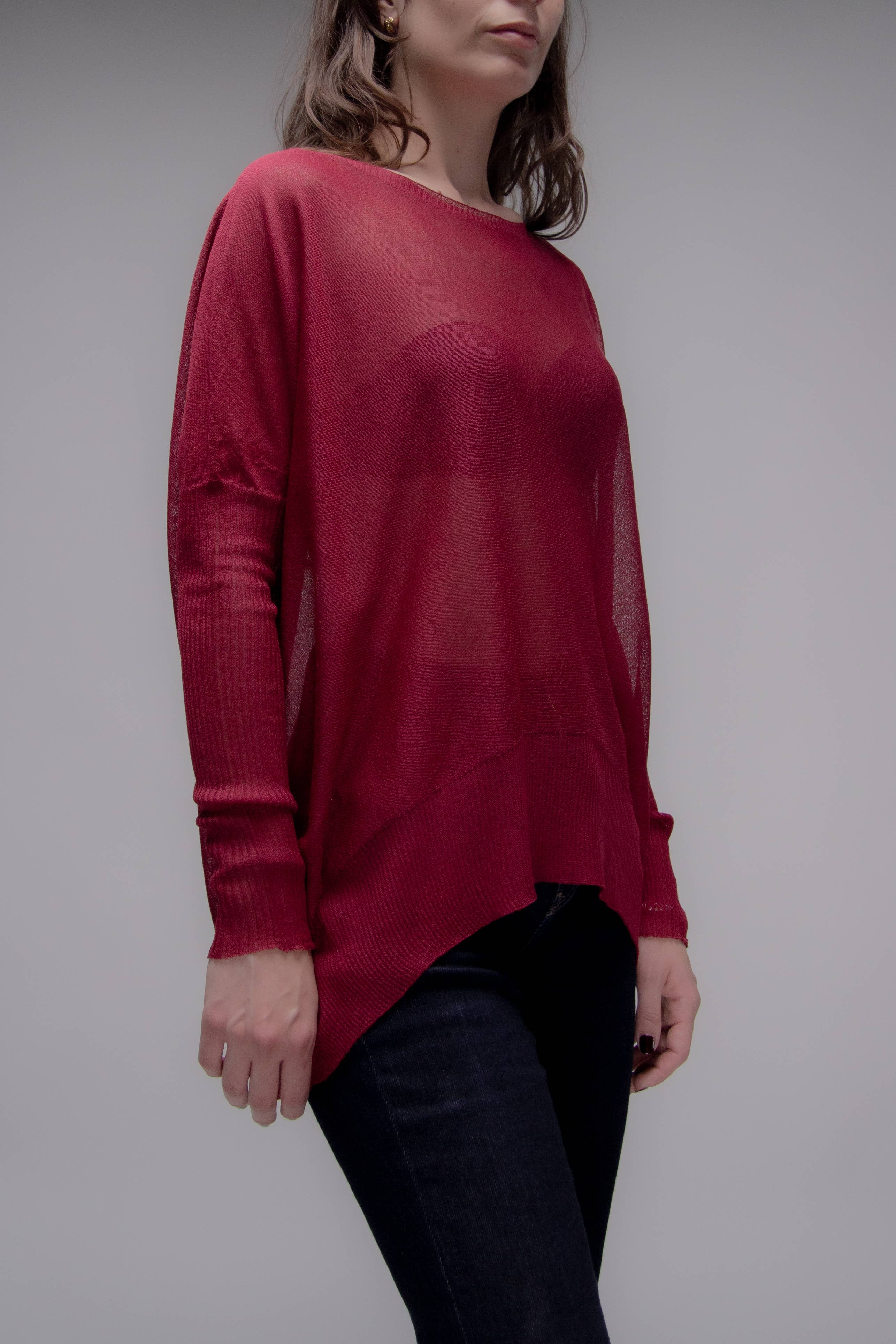 Maxi Sheer Knit Pullover