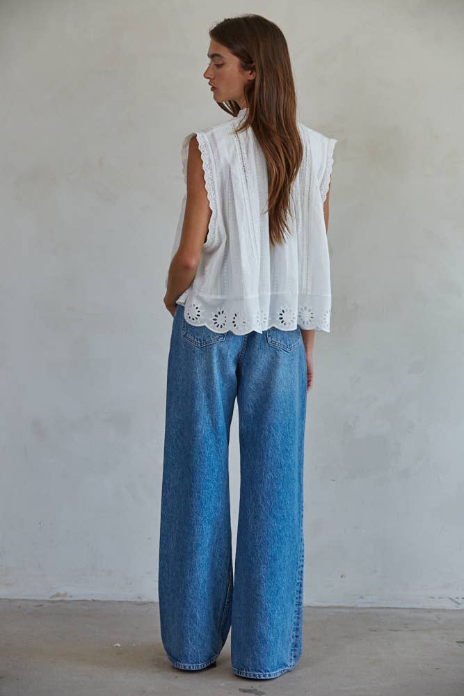 Eyelet Trim Top