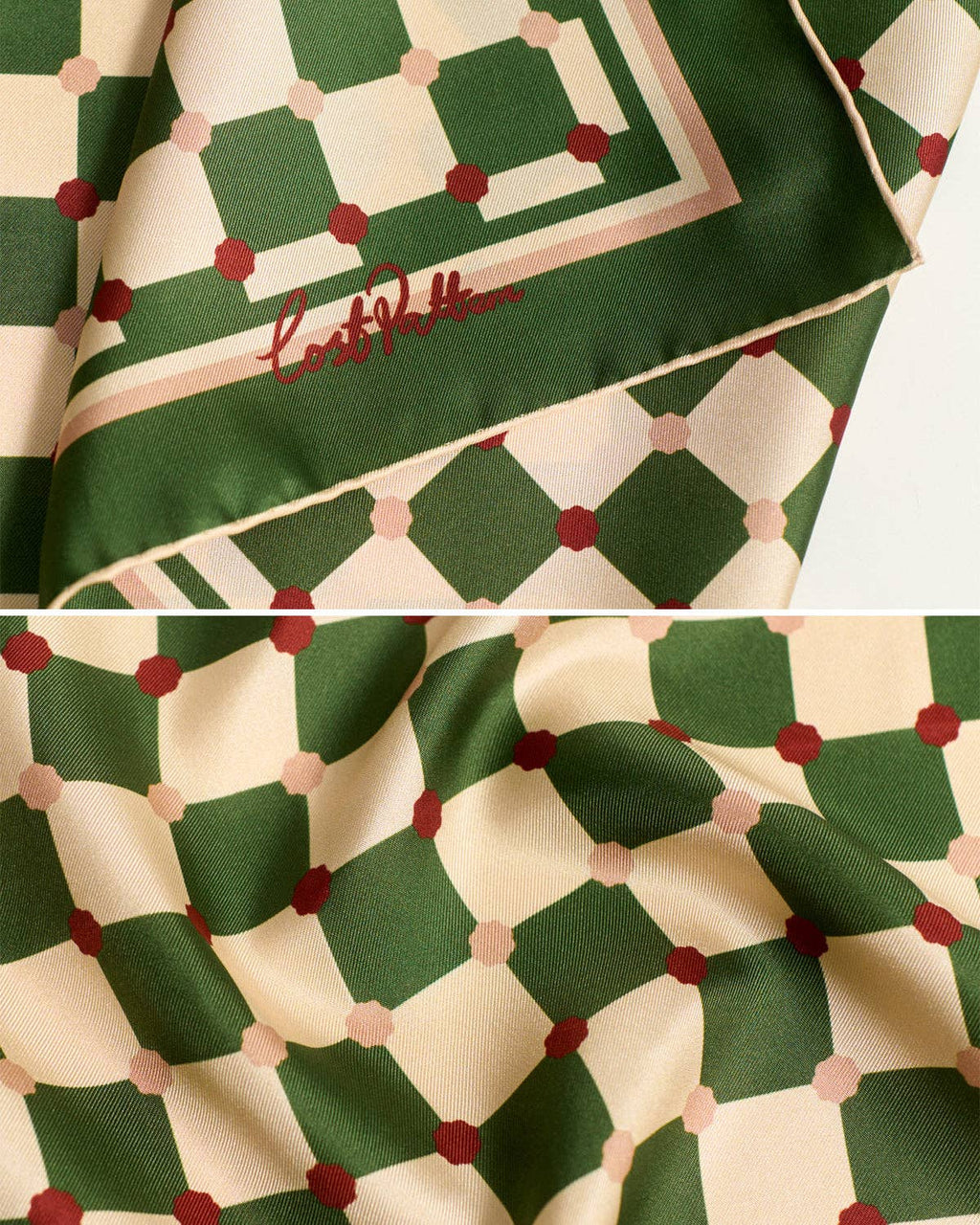 "Checkerboard" Silk Bandana Scarf