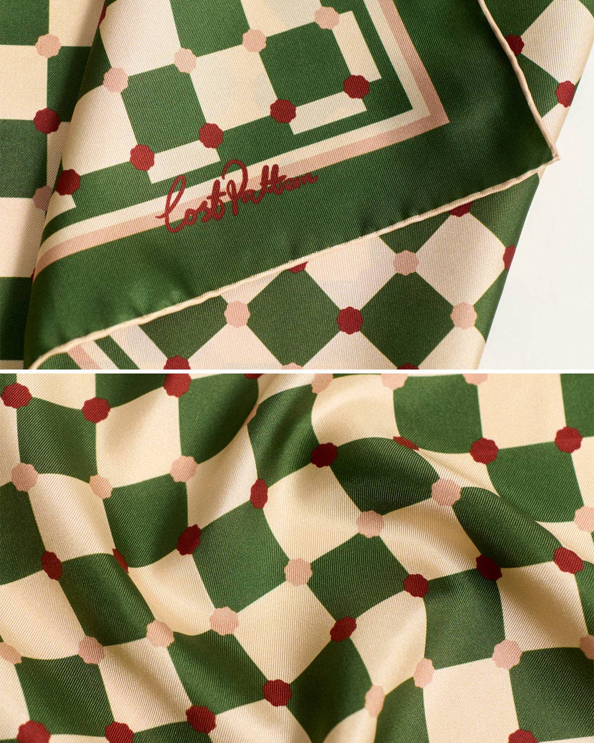 "Checkerboard" Silk Bandana Scarf