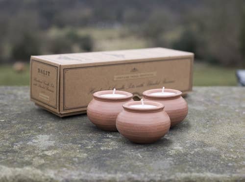Handmade Terracotta Candles - Box of 3 Original Scent, Karan
