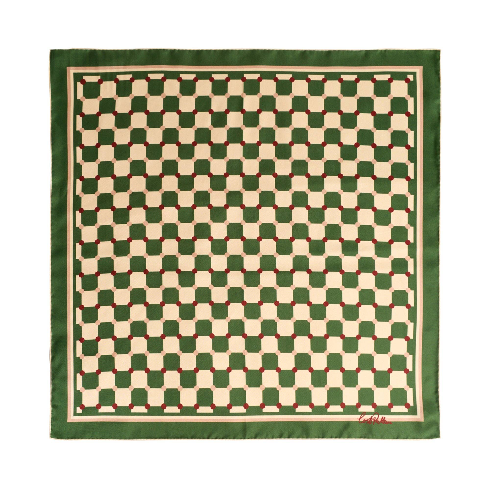 "Checkerboard" Silk Bandana Scarf