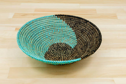 African Wall Basket / Bowl, sweet grass, multi-color