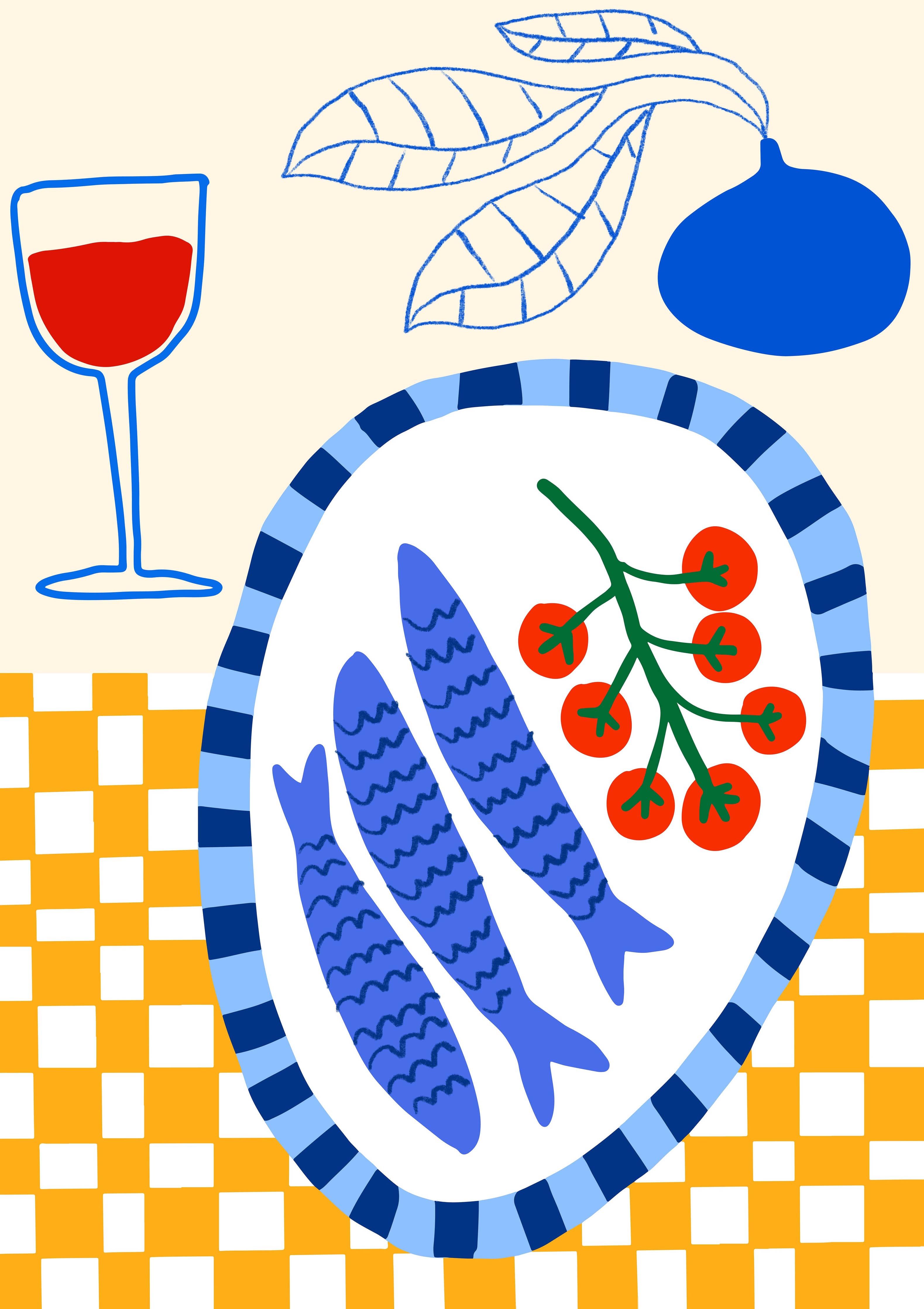 Sardines Dinner Fine Art Print