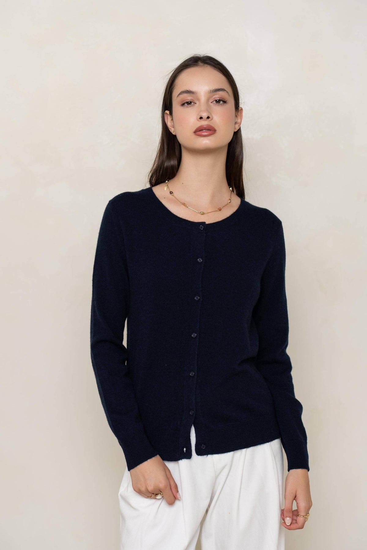 Cashmere Crew Cardigan