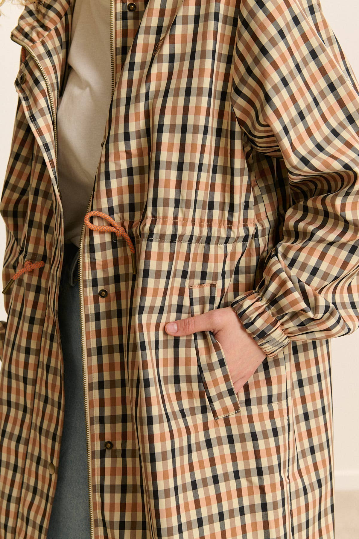 Checkered Trench Coat