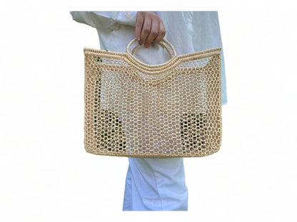 Handmade Raffia Bag with Comfortable Handle